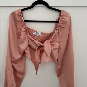 Princess Polly Blush Pink Tie-Front Blouse